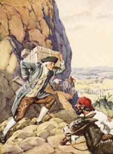 James Bruce auttaa tyhmää seuraajaansa (litho) tekijältä C. Dudley Tennant