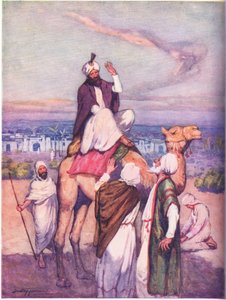 Arabialainen suuren uskonnon perustaja: Mekassa syntynyt Muhammed (väri litho)