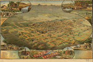 Lintuperspektiivistä Phoenix, Maricopa Co., Arizona. tekijältä C. J.; Byrnes Dyer