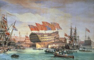 HMS "Trafalgar" laukaistiin Chathamissa heinäkuussa 1820