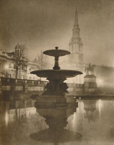 "Yön sade on muuttanut jalkakäytävät heijastusten altaaksi", vuodelta 1935. tekijältä Calkin