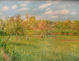 Apple Trees at Eragny, Morning Sunshine, c1896 tekijältä Camille Jacob Pissarro