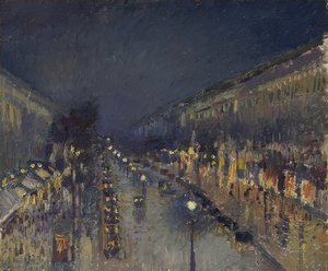 Boulevard Montmartre yöllä. 1897 tekijältä Camille Jacob Pissarro