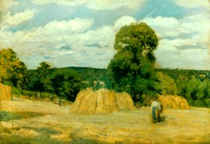 Sadonkorjuu Montfoucaultssa, 1876 tekijältä Camille Jacob Pissarro