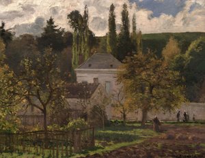 Talo Hermitagessa, Pontoisessa, 1873 tekijältä Camille Jacob Pissarro
