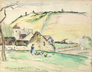 Chatillon-Sur-Seinen maatila, 1882 tekijältä Camille Jacob Pissarro