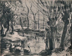 Hanhityttö, noin 1870-luku, 1946 tekijältä Camille Jacob Pissarro