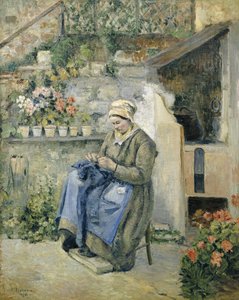 Iloinen äiti; La Mere Jolly, 1874 tekijältä Camille Jacob Pissarro