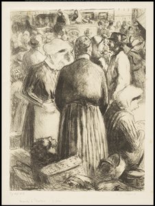 Pontoisen markkinat, noin 1895 tekijältä Camille Jacob Pissarro