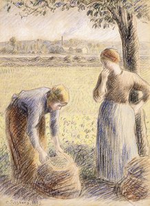Pickers; Poiminta, 1890 tekijältä Camille Jacob Pissarro