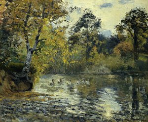 Lampi Montfoucaultssa; L"Etang de Montfoucault, 1874 tekijältä Camille Jacob Pissarro