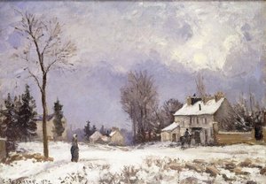 Versailles Road Saint-Germainissa Louveciennesissä, 1872 tekijältä Camille Jacob Pissarro