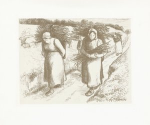 Naiset kantavat pedejä Porteuses de fagots tekijältä Camille Jacob Pissarro
