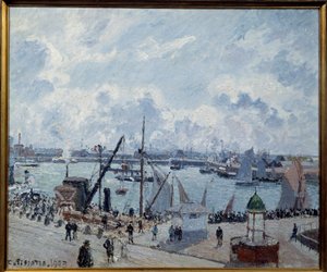 Le Havren ulkosatama, Southamptonin laituri Camille Pissarron (1830-1903) maalaus 1903 Le Havre, Kuvataidemuseo tekijältä Camille Jacob Pissarro
