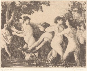 Baigneuses luttant Bathers Wrestling, c. 1896. tekijältä Camille Pissarro