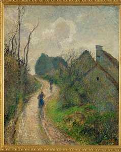 Chemin montant a Osny - nouseva polku Osnyssä (öljy kankaalle) tekijältä Camille Pissarro