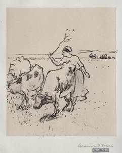 Cowherder tekijältä Camille Pissarro