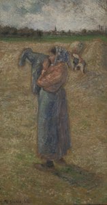 Nainen pelloilla, 1882. tekijältä Camille Pissarro