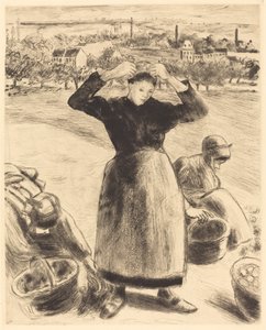 Perunoiden kerääminen Perunasato, 1886. tekijältä Camille Pissarro