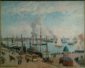 Le Havren satama nousuveden aikaan tekijältä Camille Jacob Pissarro