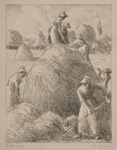 Eragnyn heinäntekojätit, noin 1896 (litografia). tekijältä Camille Pissarro
