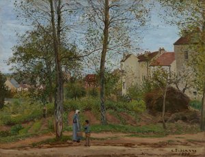 Maisema Louveciennesissä (syksy) tekijältä Camille Pissarro