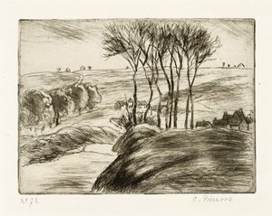 Maisema Osnyssa tekijältä Camille Jacob Pissarro