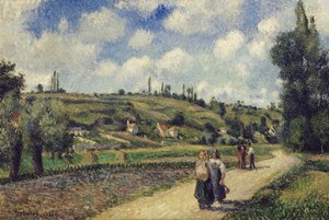 Maisema Pontoisen lähellä, Auversin tie, 1881 tekijältä Camille Pissarro