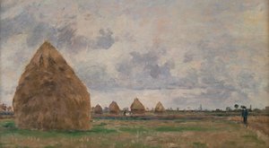 Maisema heinäsuovojen kanssa tekijältä Camille Pissarro