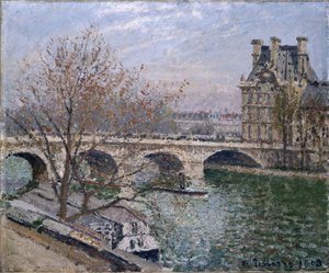 Kuninkaallinen silta ja Floren paviljonki tekijältä Camille Jacob Pissarro