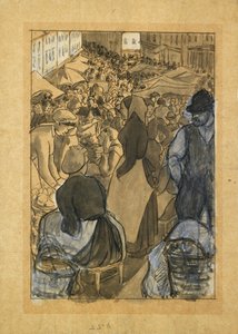 Market Scene, 1880-luku tekijältä Camille Pissarro