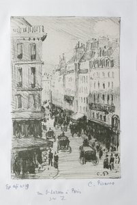 Rue Saint-Lazare, Pariisi, 1897 tekijältä Camille Pissarro