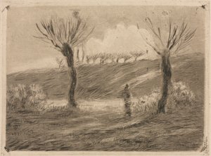 Laskeva aurinko tekijältä Camille Pissarro