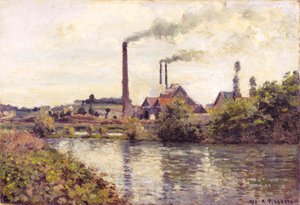 Pontoisen tehdas, 1873 tekijältä Camille Jacob Pissarro