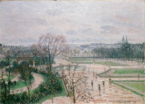 Tuileries Gardens, Sateinen sää, 1899 tekijältä Camille Pissarro