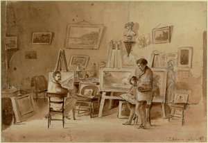 Taiteilijan työhuone, Caracas, Venezuela Luonnos ... tekijältä Camille Pissarro