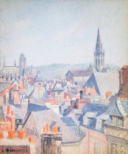 Vanhan Rouenin katot, auringonvalo tekijältä Camille Pissarro