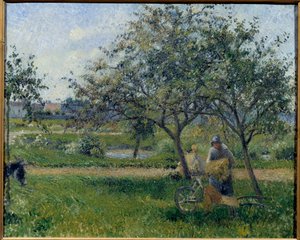 Kottikärryt, hedelmätarha Camille Pissarron (1830-1903) maalaus noin 1881. Su. 0,54x0,65 m Pariisi, Musee d