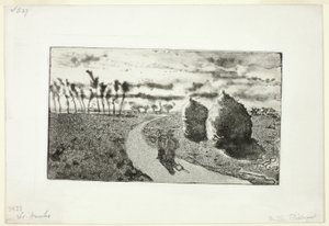 Hämärä heinäsuovojen kanssa tekijältä Camille Pissarro