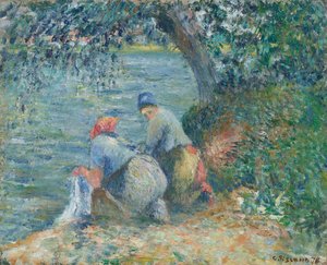 Pesijanaiset veden äärellä, Pontoise, 1878. tekijältä Camille Pissarro