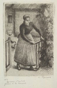 Nainen portilla, 1889. tekijältä Camille Jacob Pissarro