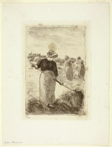 Naiset heittelemässä heinää tekijältä Camille Pissarro