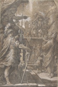 Naispuolisen pyhän Agnesin marttyyrikuolema, 1605-1609. tekijältä Camillo Procaccini