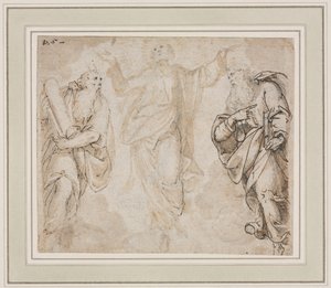 The Transfiguration recto, Study of Hands verso, c. 1590. tekijältä Camillo Procaccini