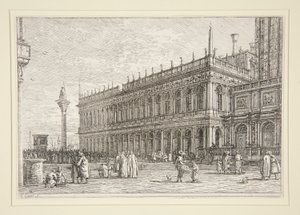 Kirjakauppa. V., sarjasta Vedute (Views) tekijältä Canaletto (Giovanni Antonio Canal)
