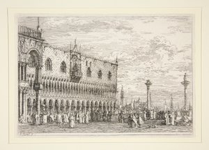 La Piera del Bando, V., sarjasta Vedute (Views) tekijältä Canaletto (Giovanni Antonio Canal)