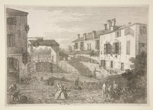 Le Porte del Dolo (Dolon lukot), sarjasta Vedute (Näkymät) tekijältä Canaletto (Giovanni Antonio Canal)