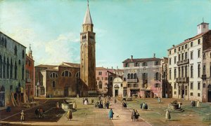 Campo SantAngelo, Venetsia, 1730-luku. tekijältä Giovanni Antonio Canal