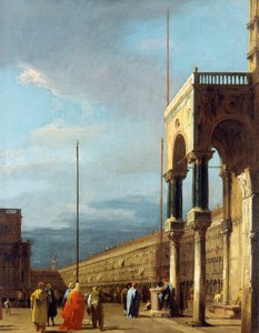 Canaletto - Aukio luoteeseen päin ja San Marcon narthex noin 1723-24. tekijältä Canaletto