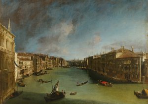 Grand Canal Palazzo Balbista Rialtoon päin tekijältä Canaletto